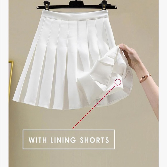 NWT White Pleated Tennis Skirt - Picture 4 of 8